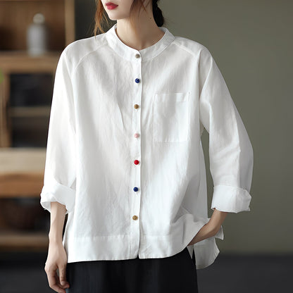 Helen - Blouse large à manches longues avec poches pour femmes