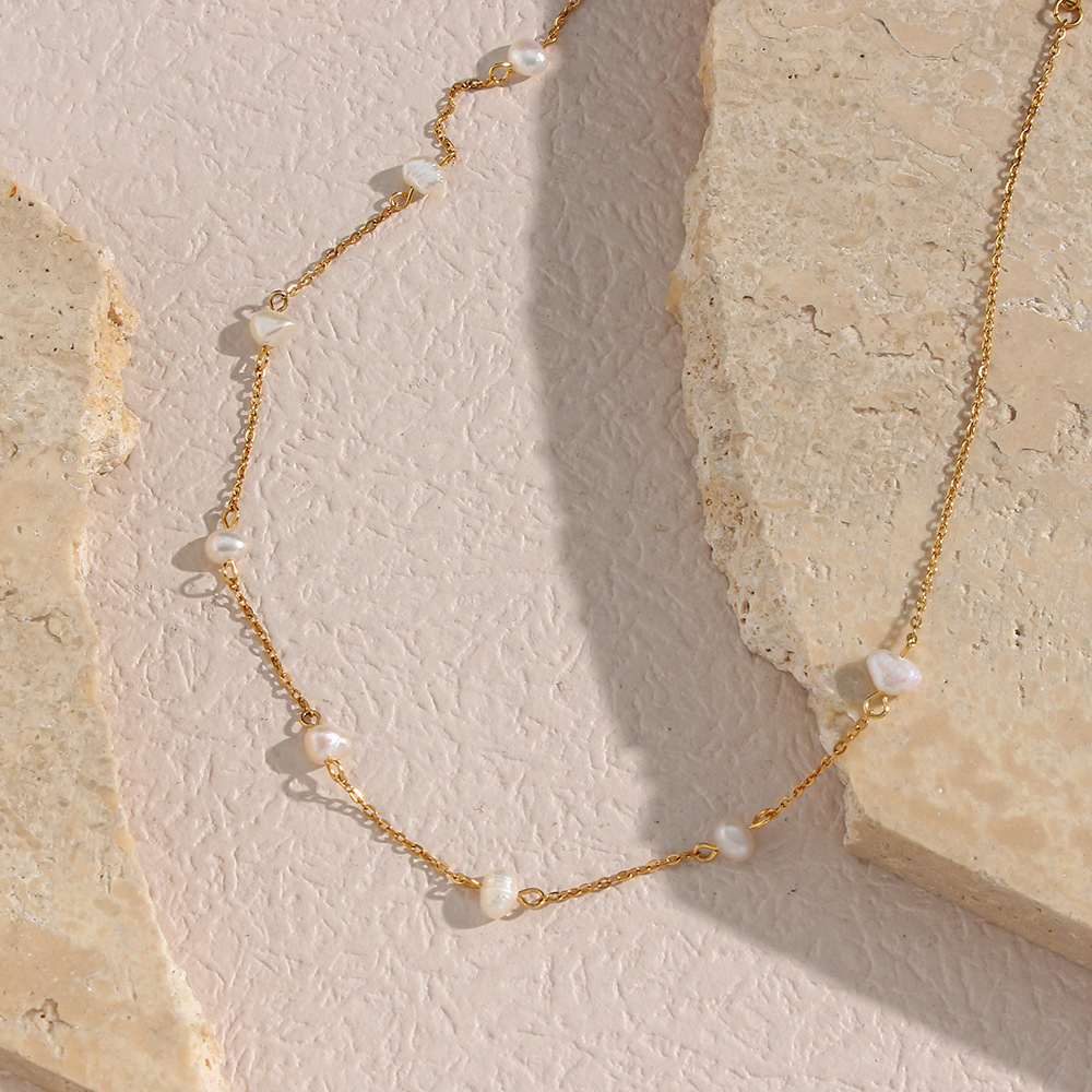 Collier de perles d'or - Collier quotidien