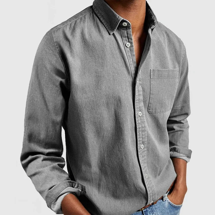 Raynard - Chemise à manches longues simple pour hommes