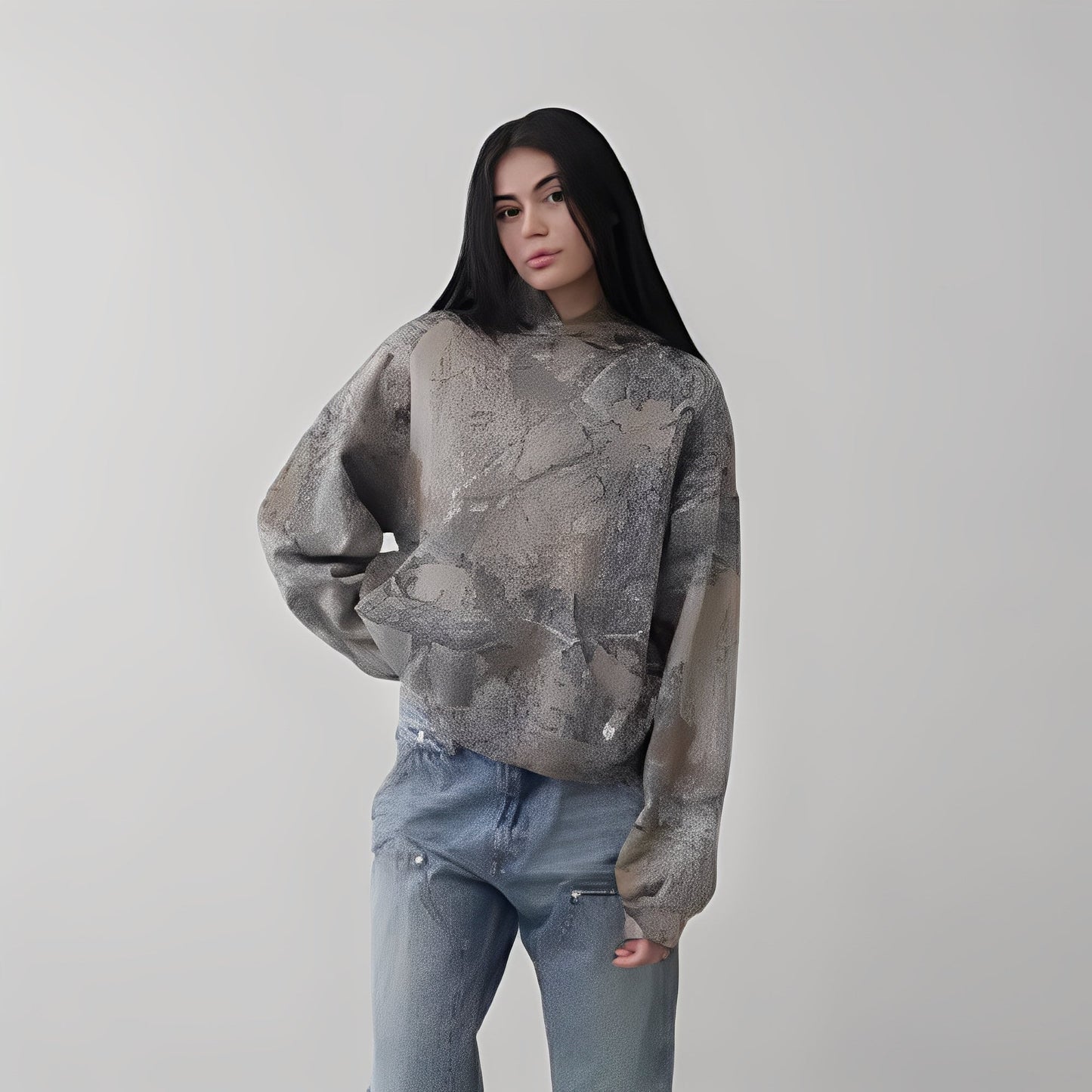 Anya - Sweat à capuche confortable en motif camouflage