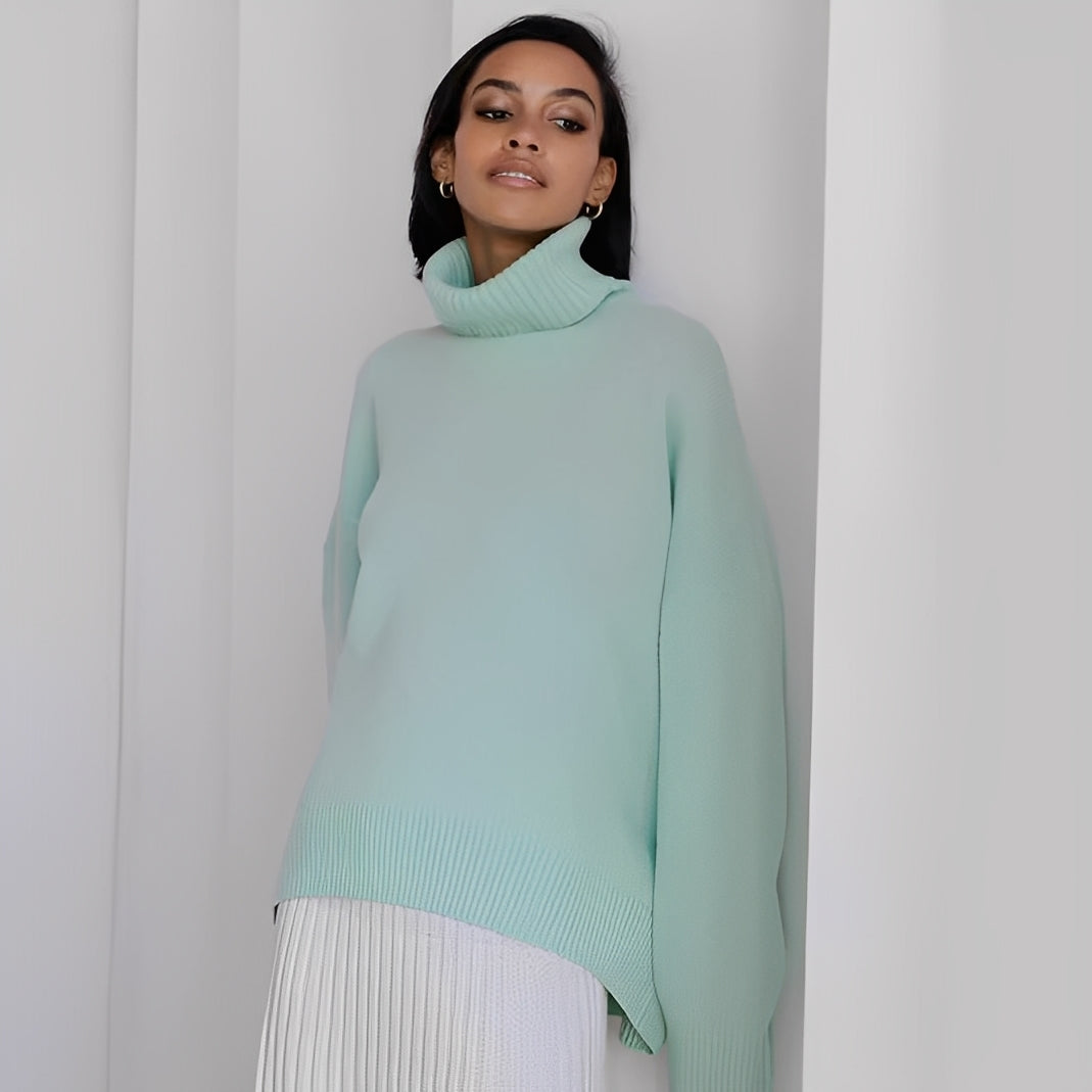 Lucinde - Oversized women's sweaters with turtleneck for winter