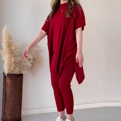 Roxanna - Ensemble ample et décontracté en tricot deux pièces pour femmes