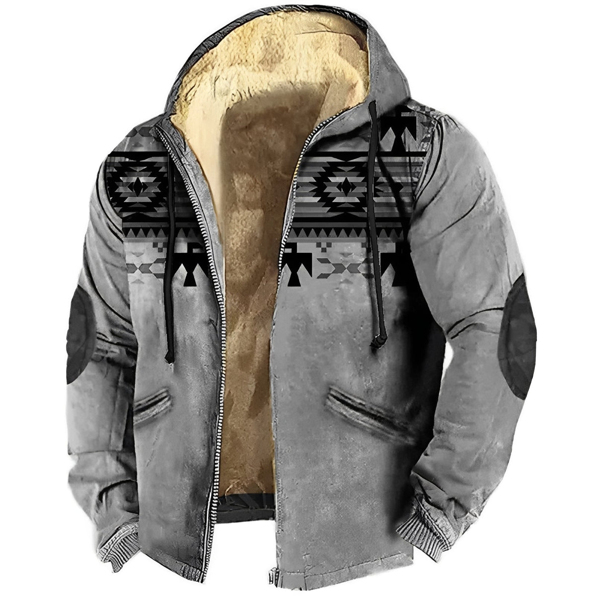 Edwin - Sweat à capuche stylé avec design ethnique pour hommes