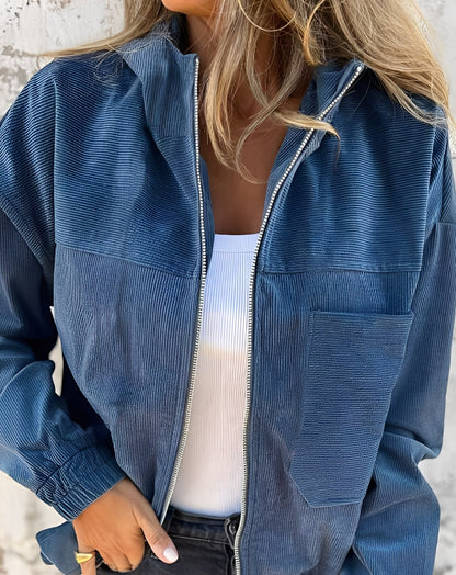 Gillian - Manteau en velours côtelé avec capuche pour femmes