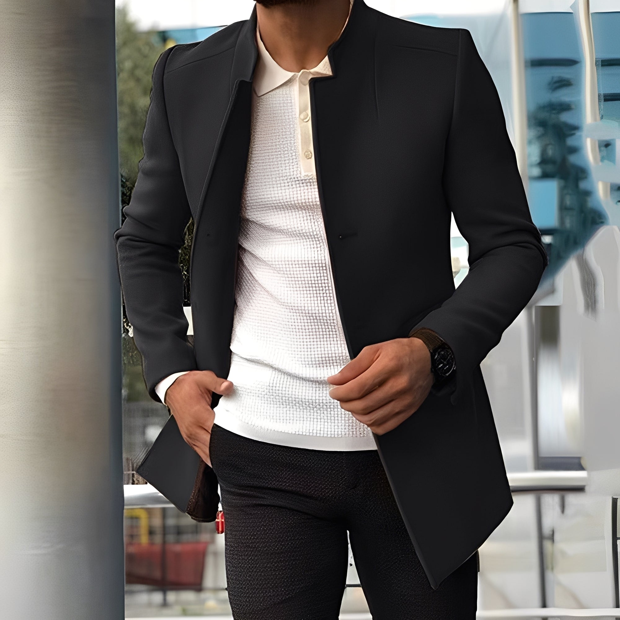 Jones - Manteau Slim-Fit Forme en Laine pour Hommes