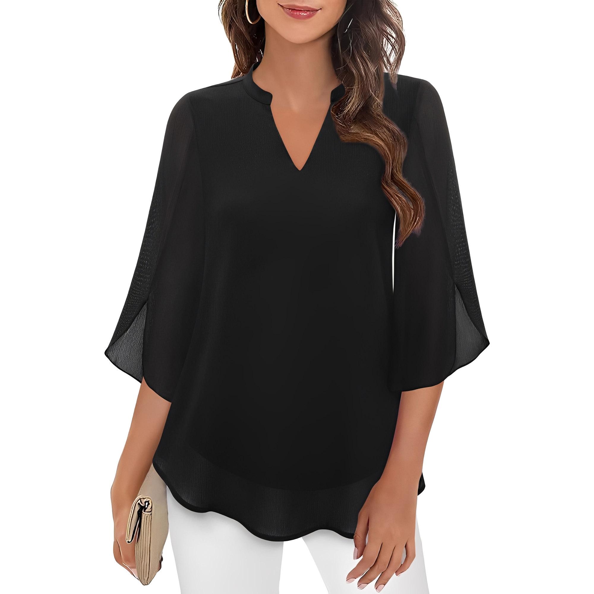 Vanessa - Blouse ample à col en V pour femmes