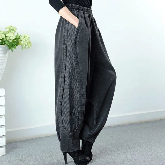 Tawnee - Simple pantalon harem patchwork court pour femmes