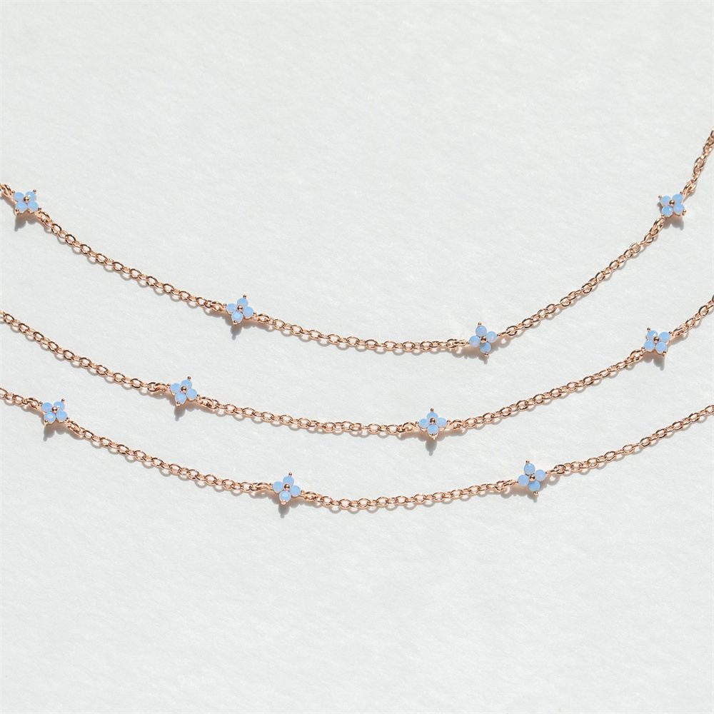 Fleur de trèfle CZ - Collier incrusté