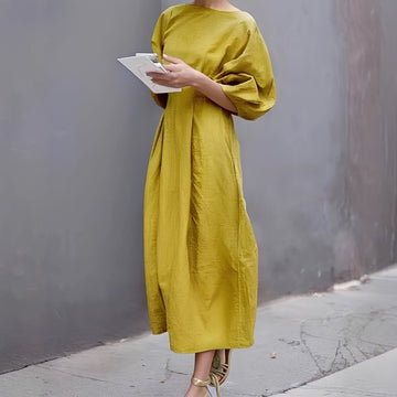 Mariam - Robe Midi Froncée Décontractée