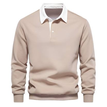Sonnie - Polo long à manches pour hommes, style décontracté