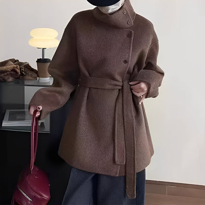 Claudia - Manteau en laine à double rangée de boutons pour femmes