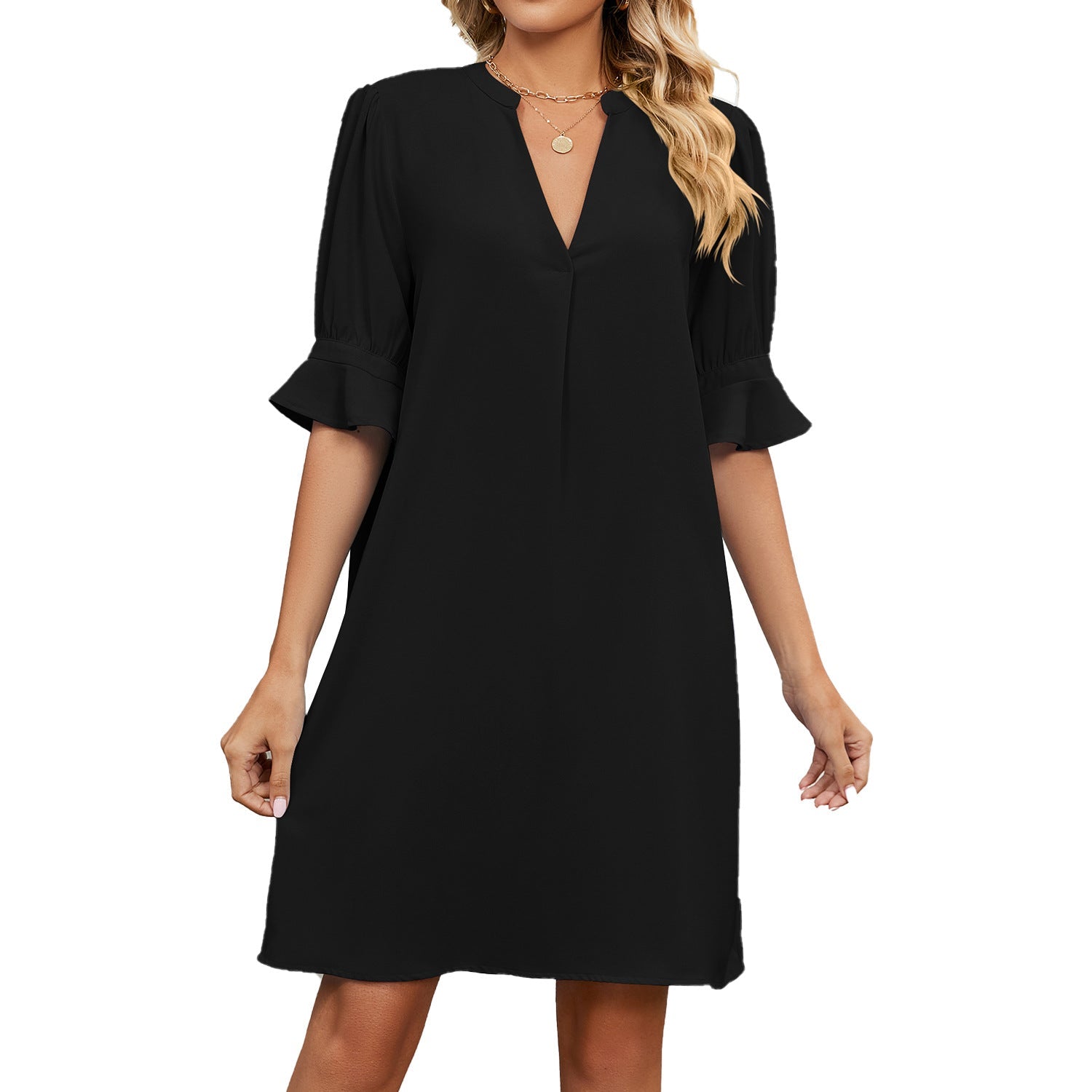 Catherine - Robe lâche avec décolleté en V pour femmes