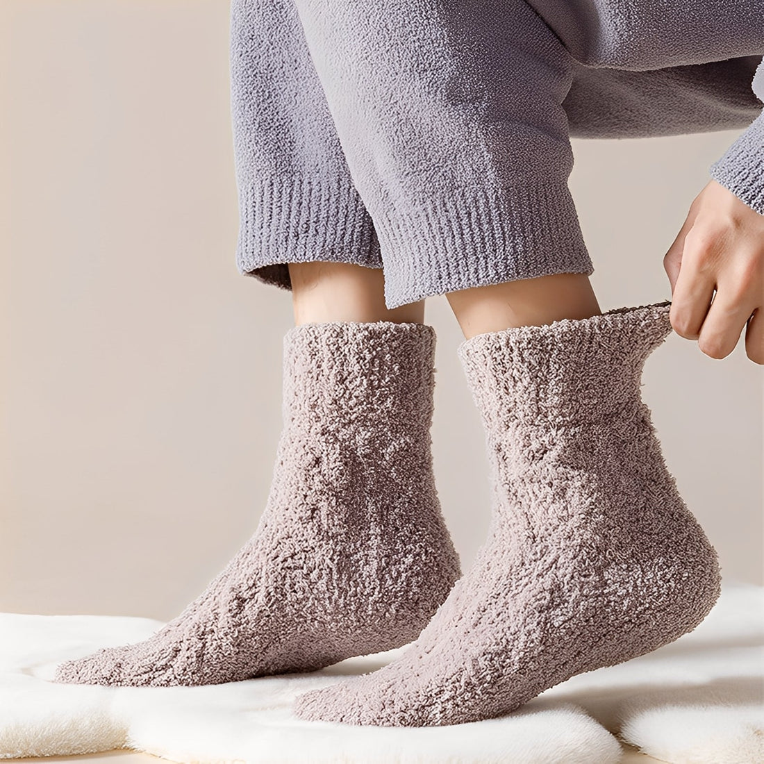 Neely - Chaussettes unisexes en polaire de velours chaudes