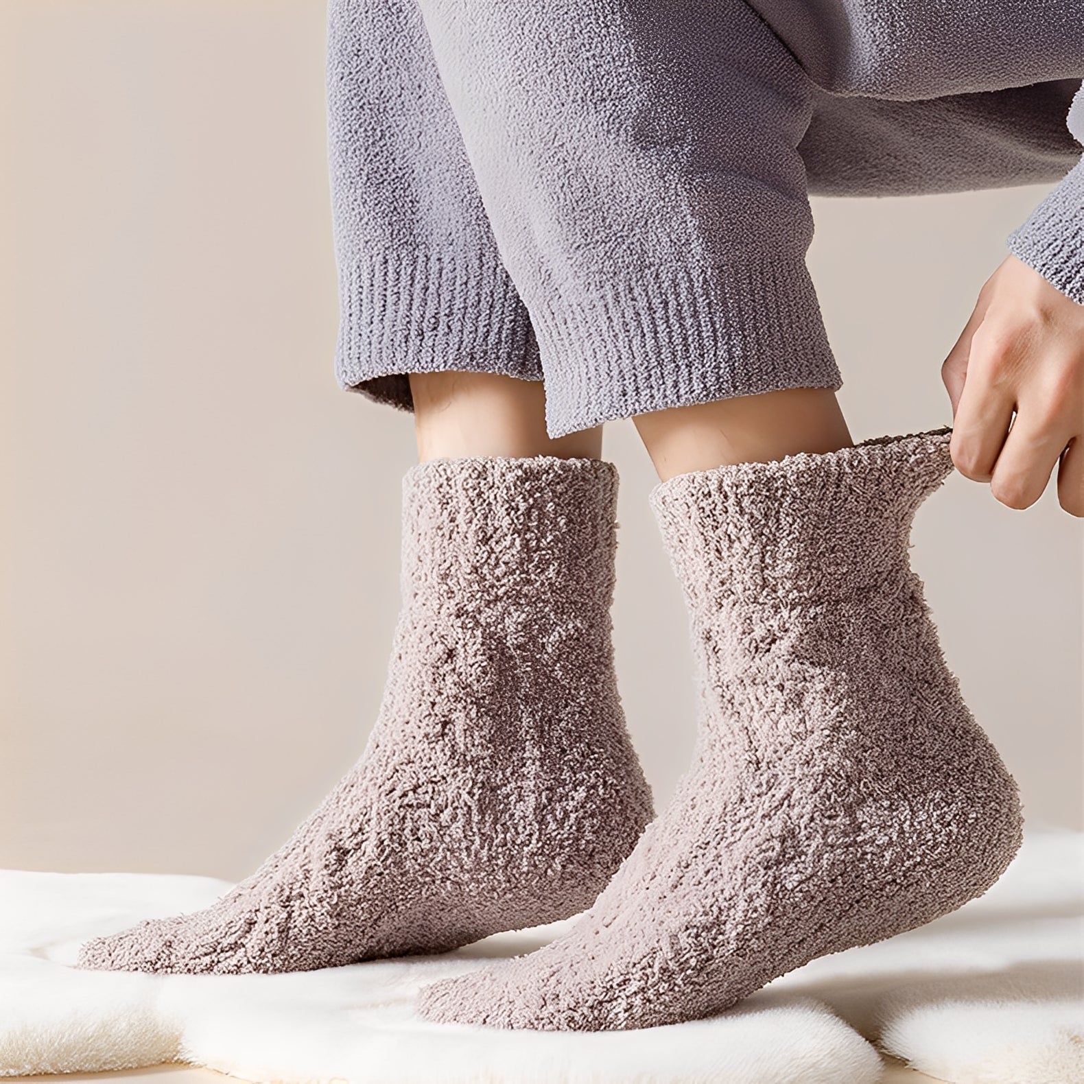 Neely - Chaussettes unisexes en polaire de velours chaudes