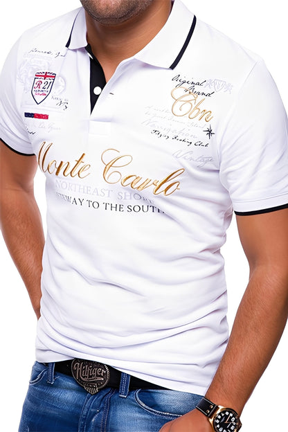 Brent - T-shirt polo décontracté avec imprimé pour hommes