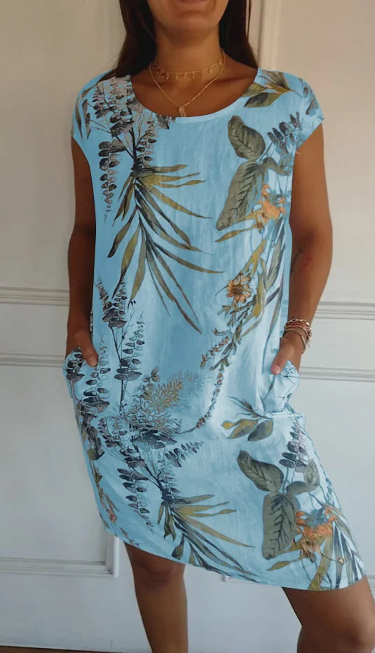 Britt – Robe à motif avec col arrondi