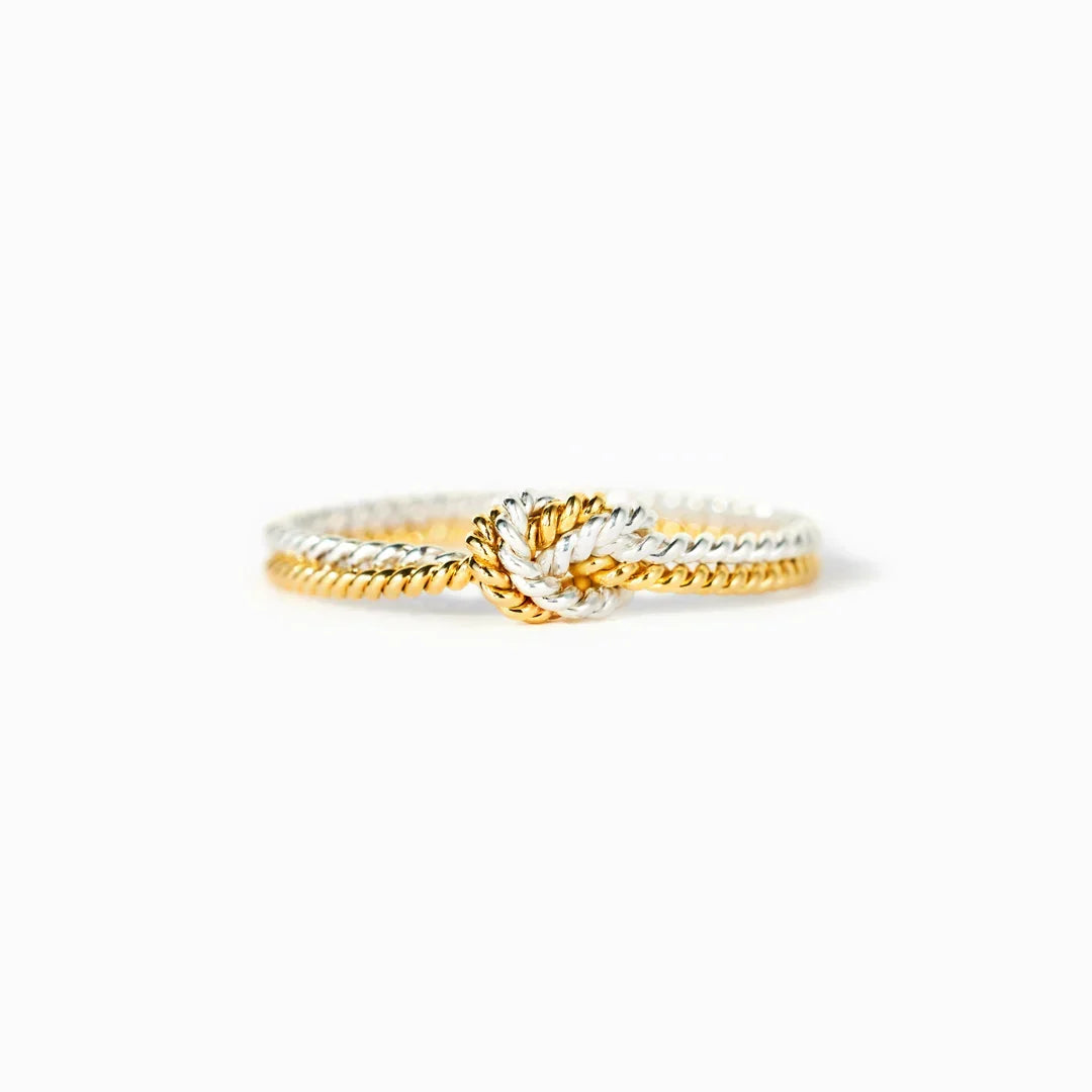 Bague de Lien Mère et Fille - Bague avec 2 Cordes et Nœud