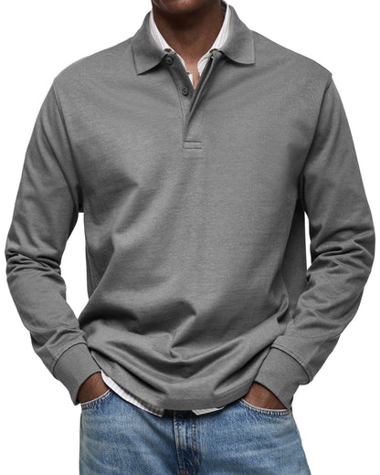 Dewey - Polo simple à manches longues pour hommes