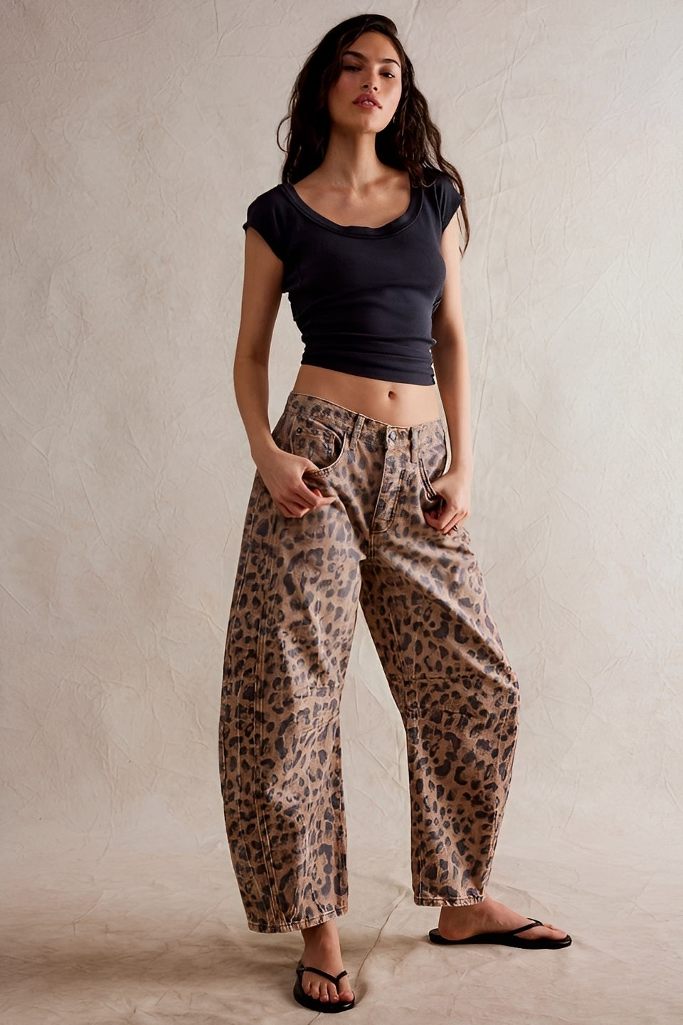 Adrienne - Pantalons larges coupe classique Barrel pour femmes