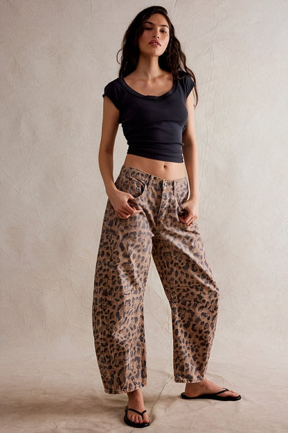 Adrienne - Pantalons larges coupe classique Barrel pour femmes