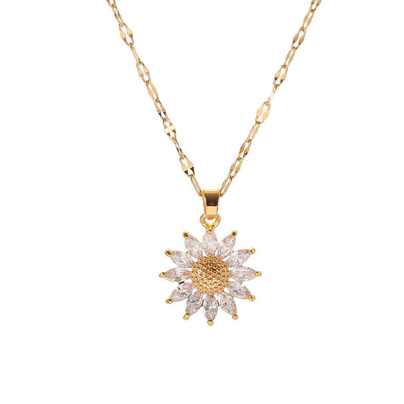 Jennie – Collier de tournesol en cristal avec finition dorée
