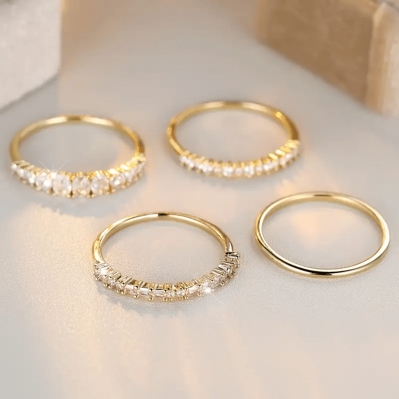 Elyna – Bagues dorées élégantes avec pierres de zircon