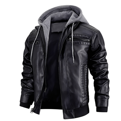 Everard - Blouson de moto traditionnel avec capuche pour hommes