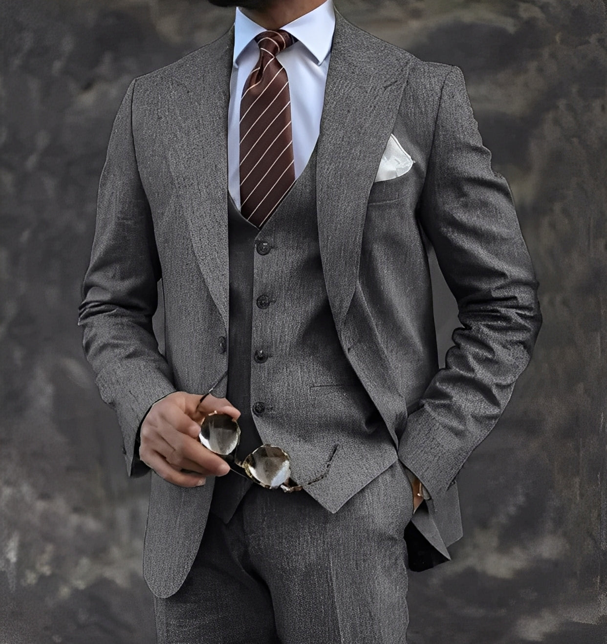 Cordell - Costume élégant et formel en trois pièces pour hommes