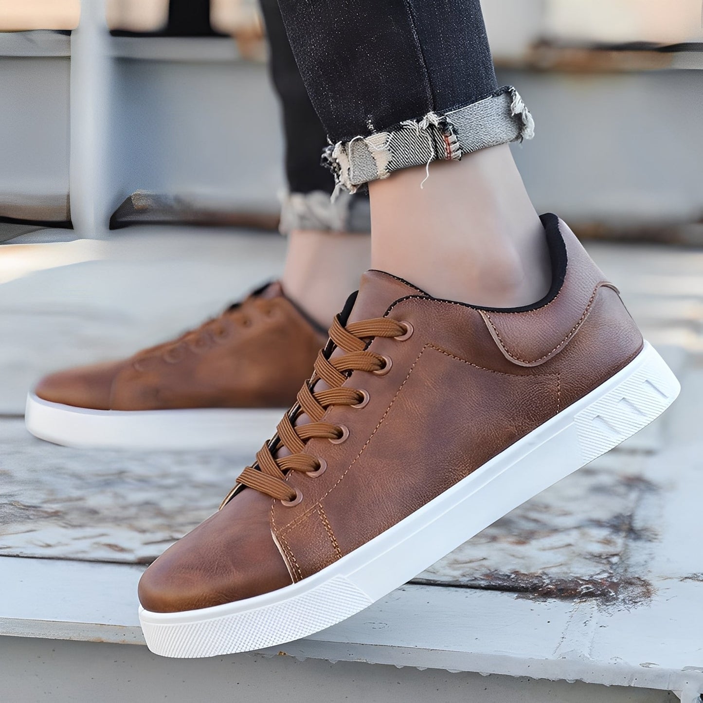 Jerome - Chaussures plates modernes en cuir pour hommes