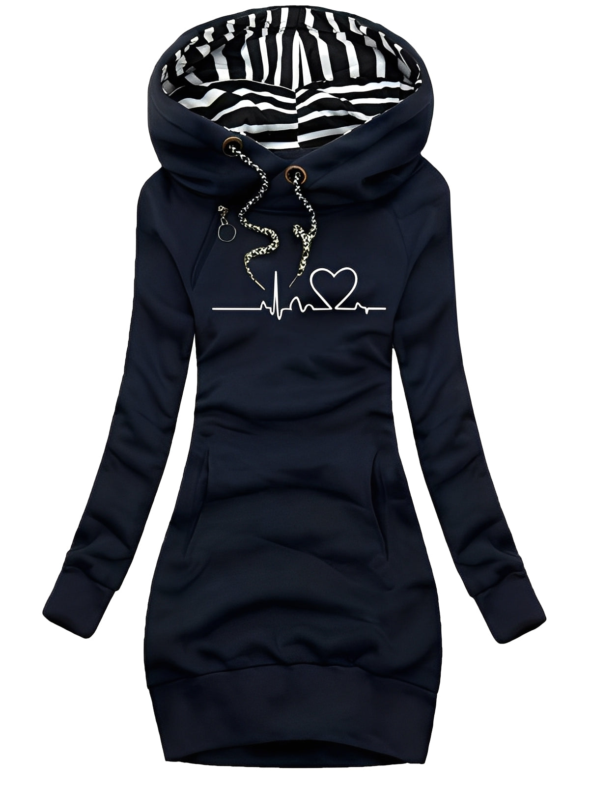 Roxanne - Robe pull imprimée décontractée avec capuche pour femmes