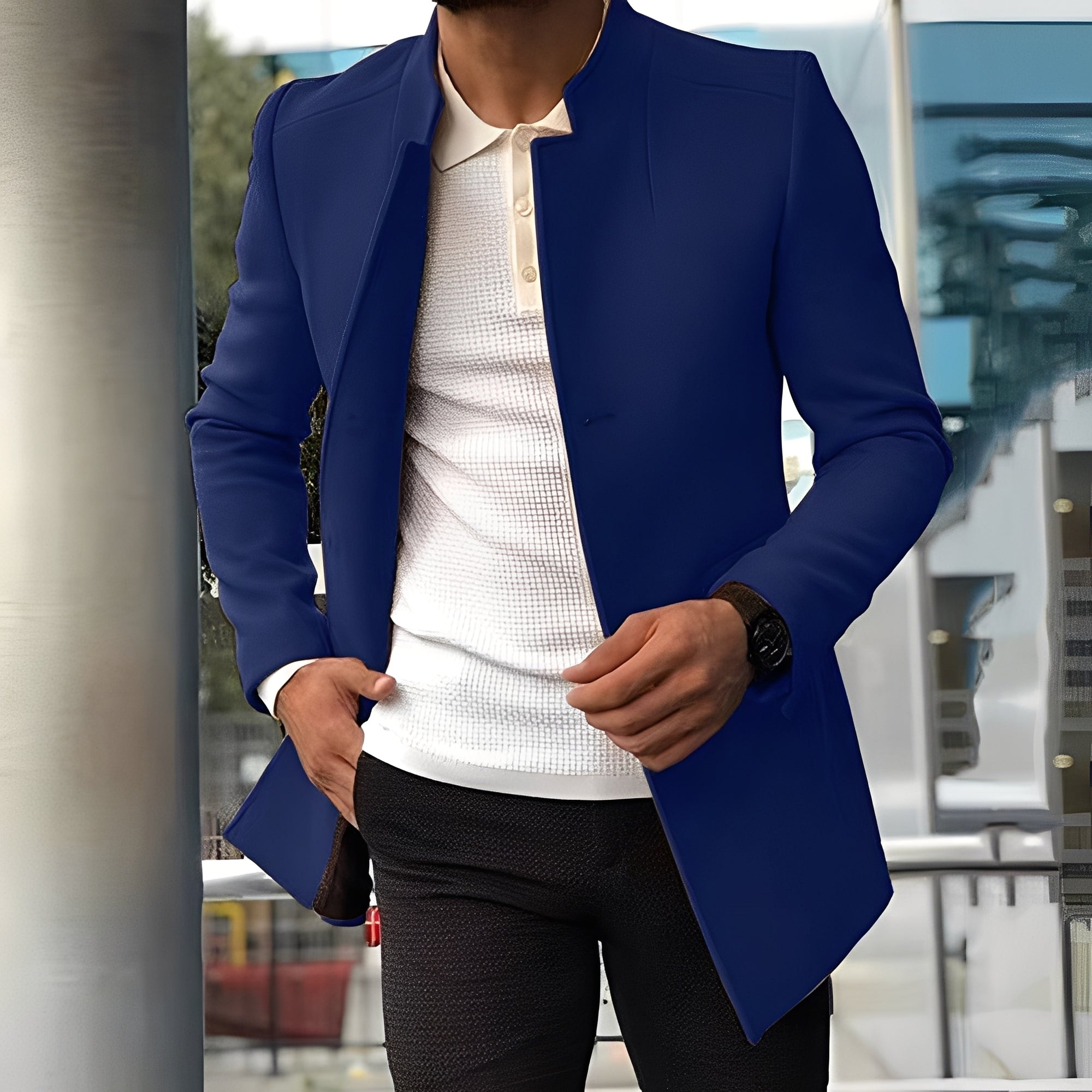 Jones - Manteau Slim-Fit Forme en Laine pour Hommes