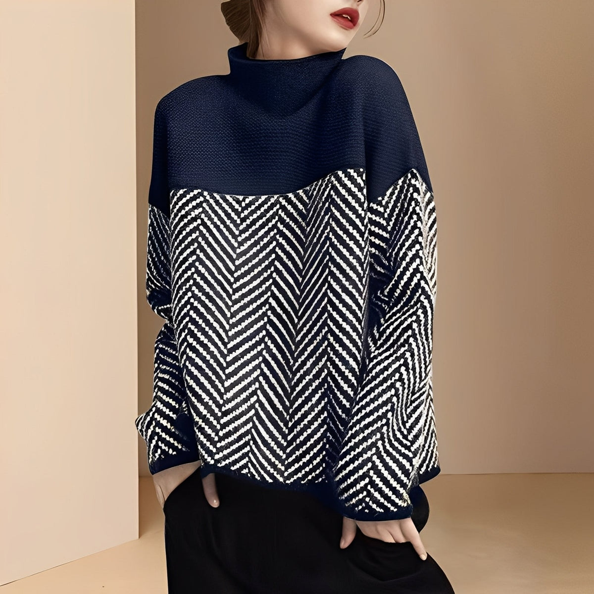 Maryann - Pull chic à col roulé doux et agréable