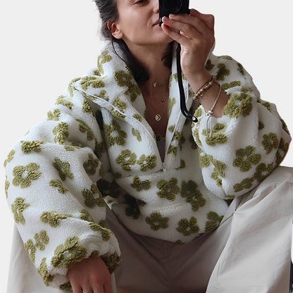 Elizabeth - Pull Sherpa élégant à motif floral pour femmes