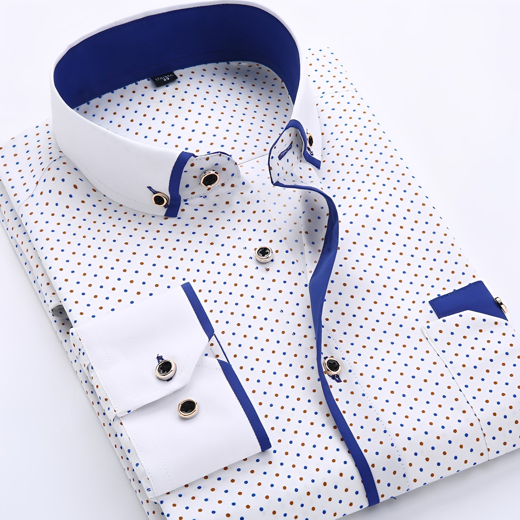 Nolhan - Chemise classique à manches longues pour hommes