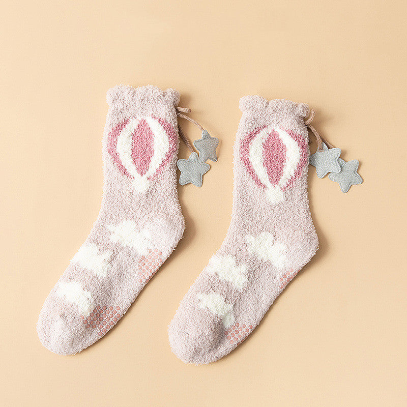 Ramona - Chaussettes d'hiver épaisses et élégantes en polaire pour femmes