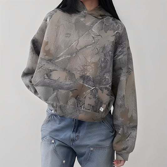 Anya - Sweat à capuche confortable en motif camouflage
