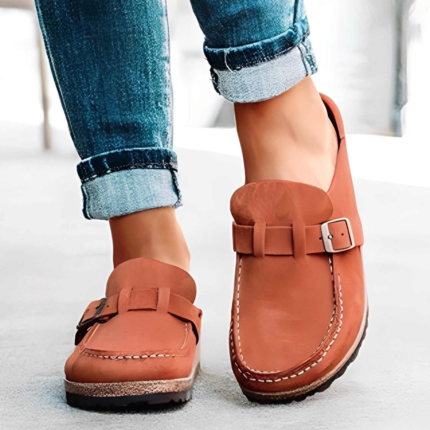 Briana - Sandales confortables à enfiler avec boucle pour femmes