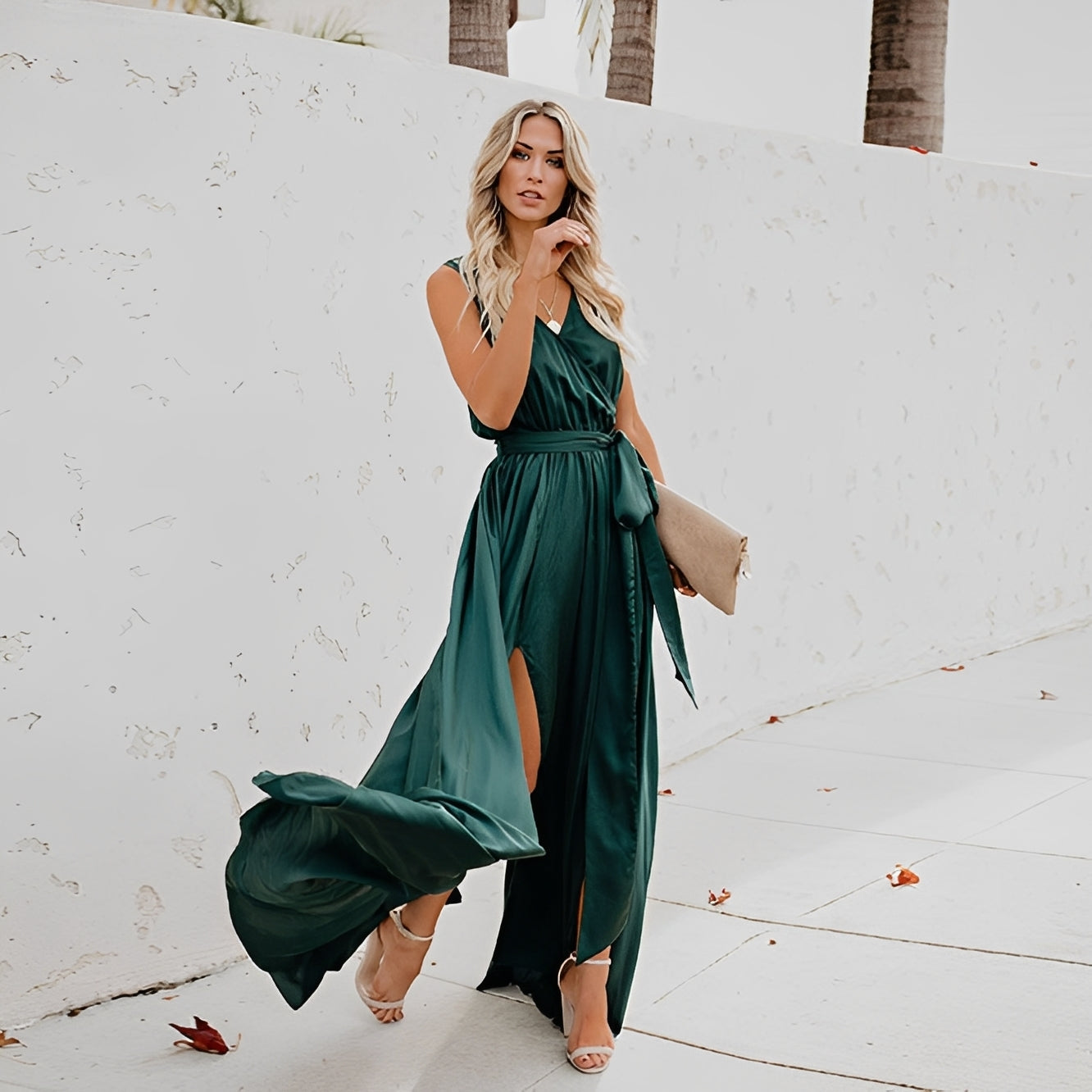 Jamie - Robe maxi élégante avec fente latérale pour femmes