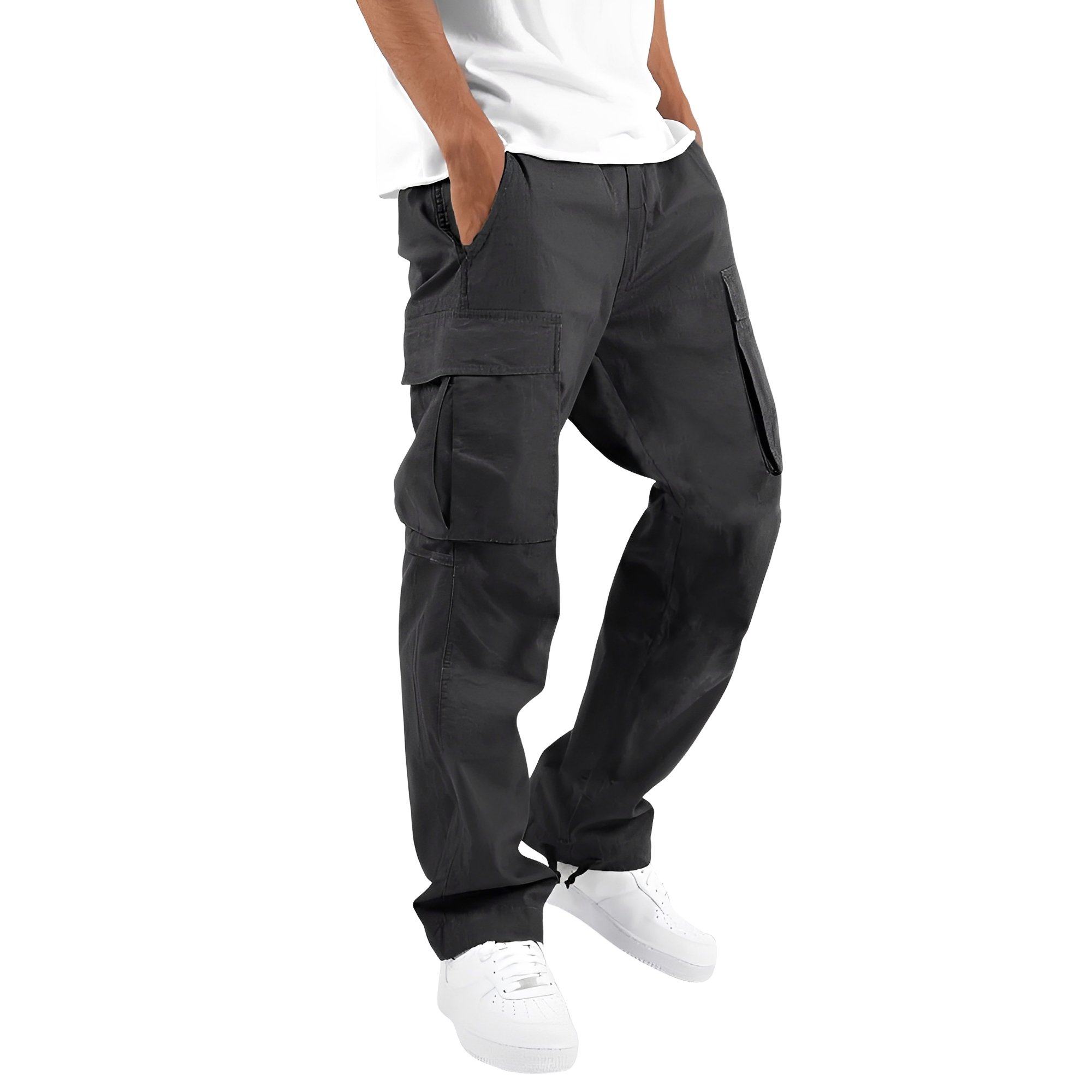 Cooper - Pantalon cargo ample pour hommes avec cordon de serrage