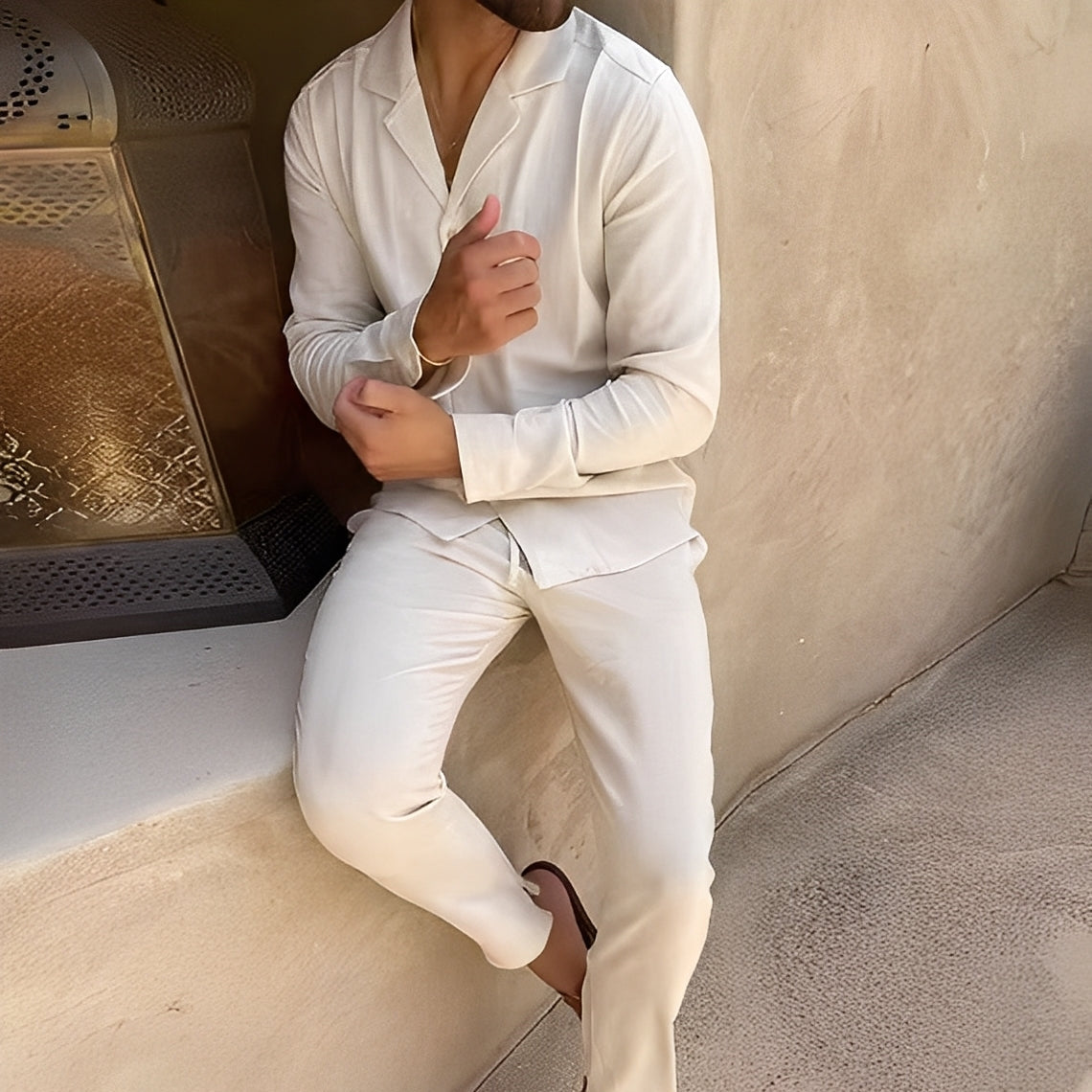 Hadrien - Ensemble chemise à manches longues et pantalon pour hommes