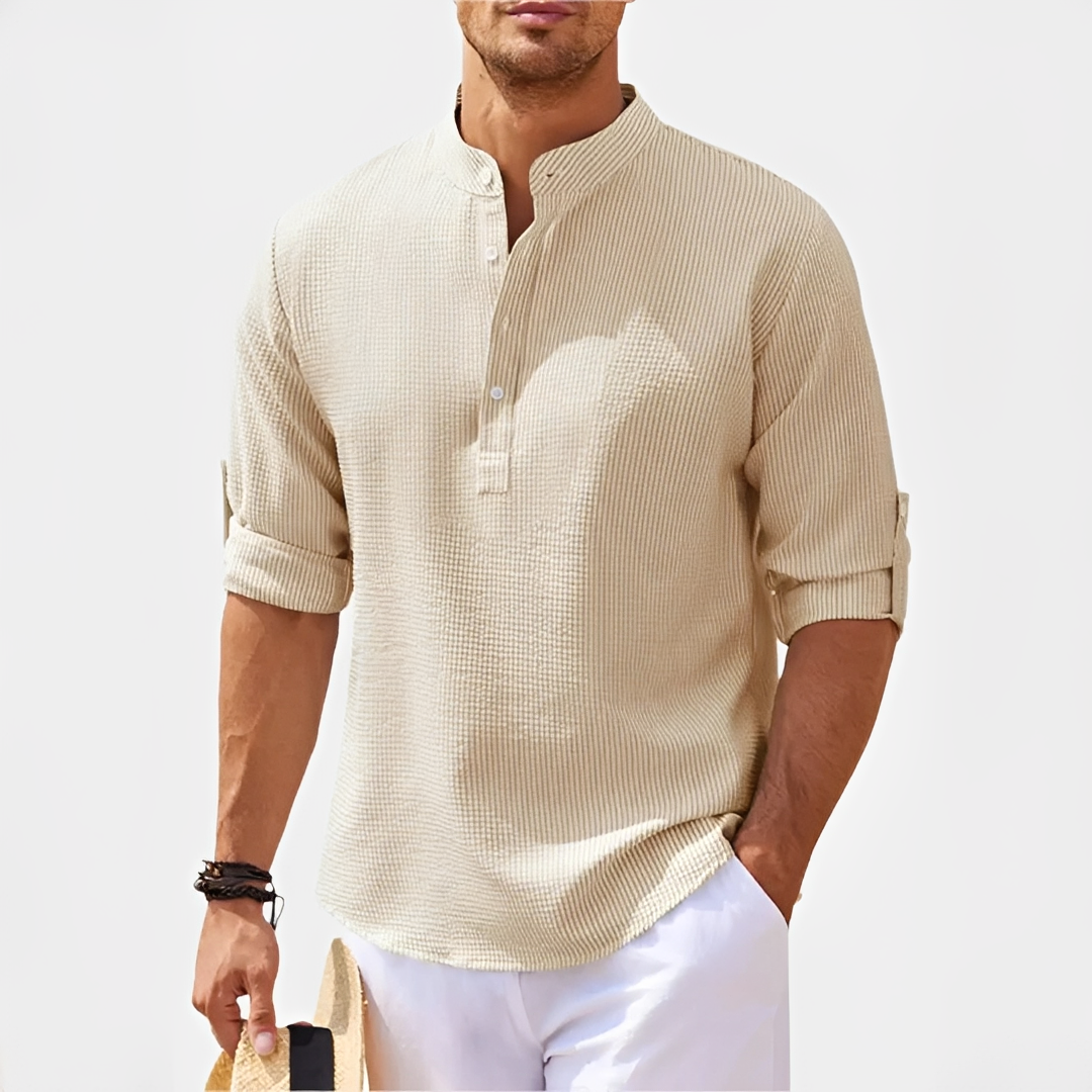 Khenneth - Chemise moderne d'été à manches longues pour homme