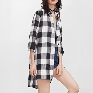 Janis - Chemise à Carreaux Style Détendu
