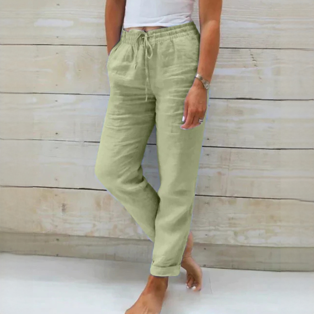 Dyan - Elegant trousers with adjustable drawstring for women