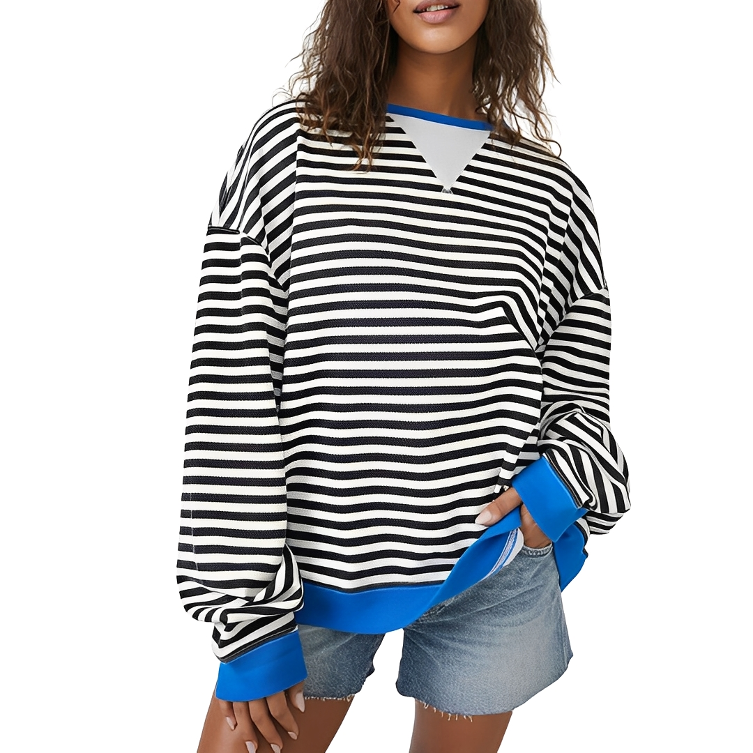 Pénélope - Pull large à rayures pour femme