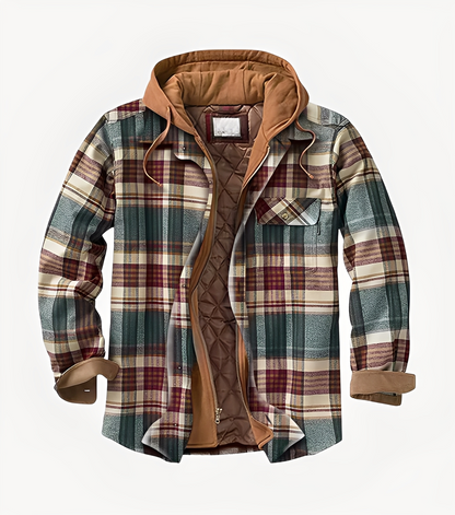 Reveur - Checked jacket with hood for men