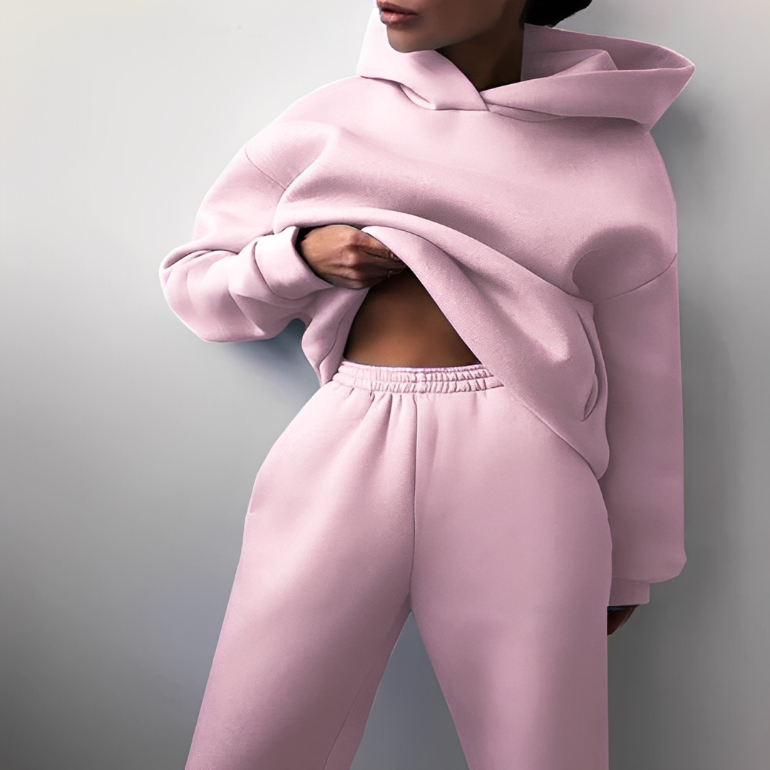 Carolyne - Weites Winterkleid, Jacke und Hose für Damen