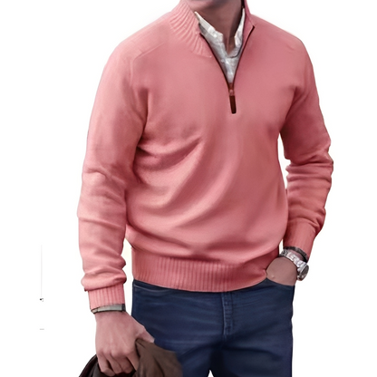 Matéo - Half-zip knitted sweater for men