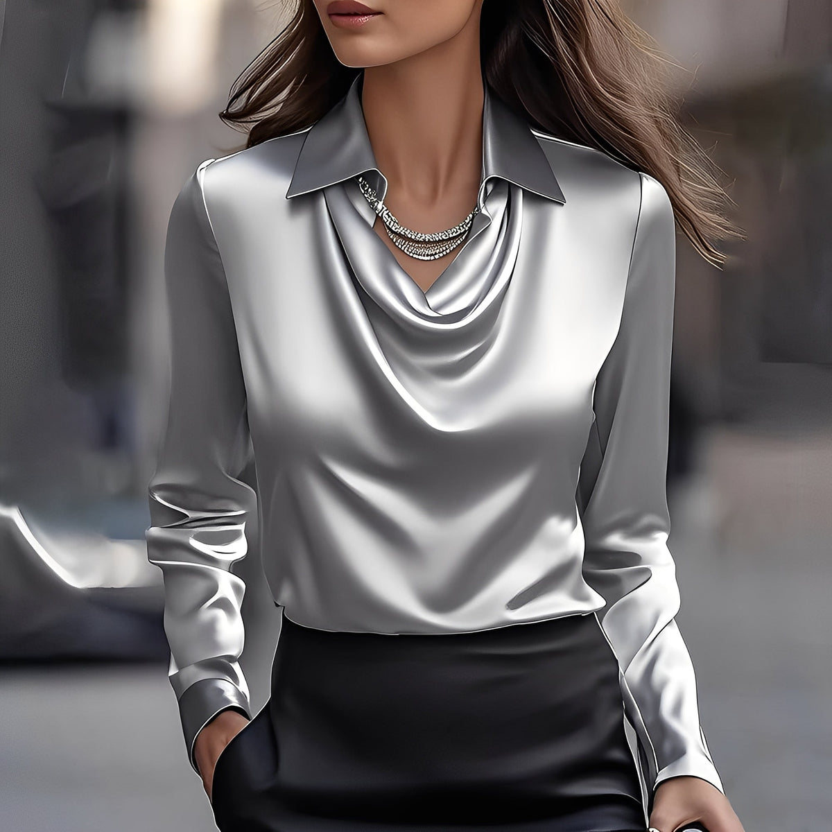 Laurentine - Blouse sophistiquée avec des manches longues pour femmes