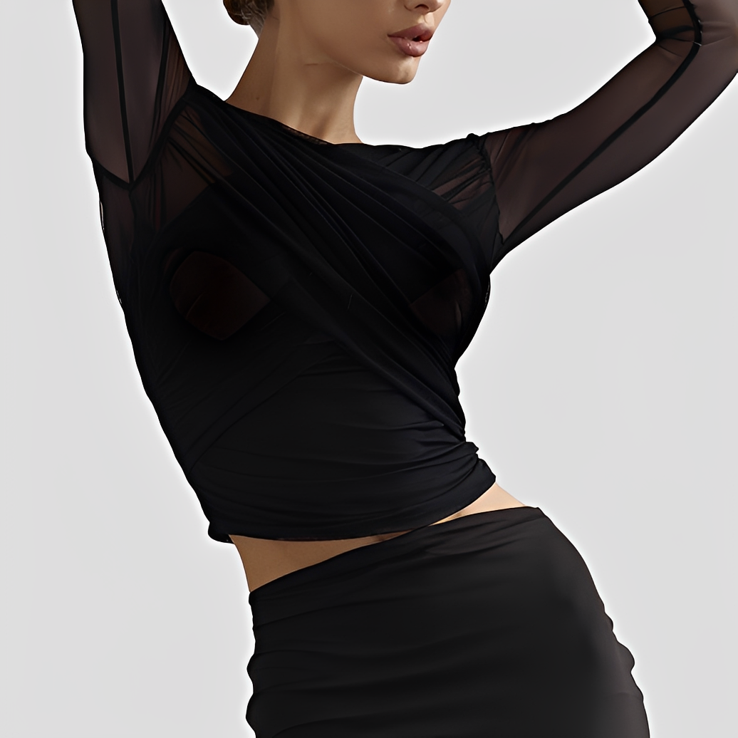 Cara - Élégante blouse avec manches longues plissées