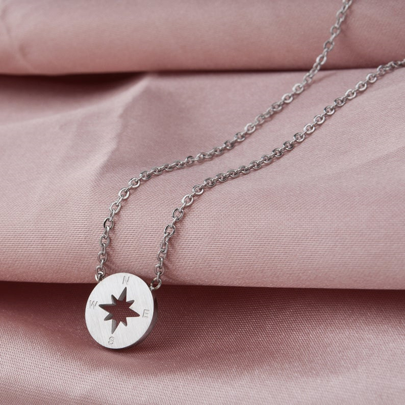 Runder Kompass - Collier de charme